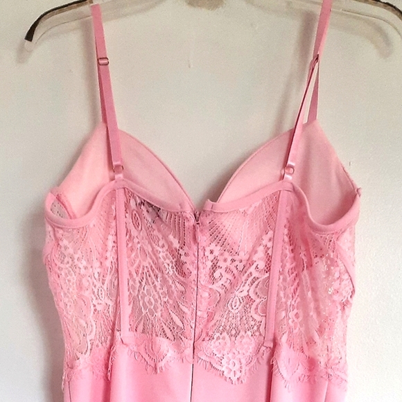 Madrag XL Pink Barbiecore Floral Lace Valentine's Day Bodycon Dress - Picture 3 of 9